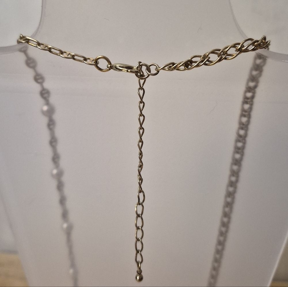 Reimagined Goldtone Pearl Drop Necklace - Picture 5 of 9